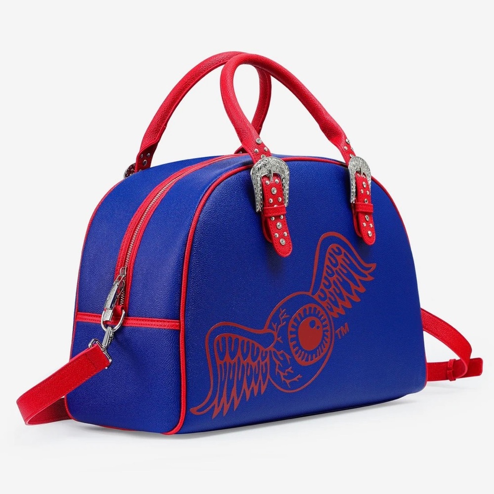 NEW! Von Dutch Duffle Bowling Bag Blue/Red $250